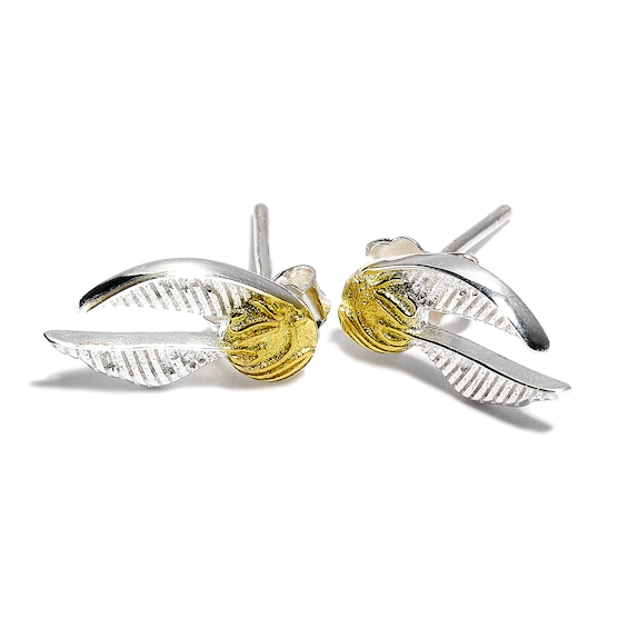 Harry Potter Sterling Silver Golden Snitch Stud Earrings