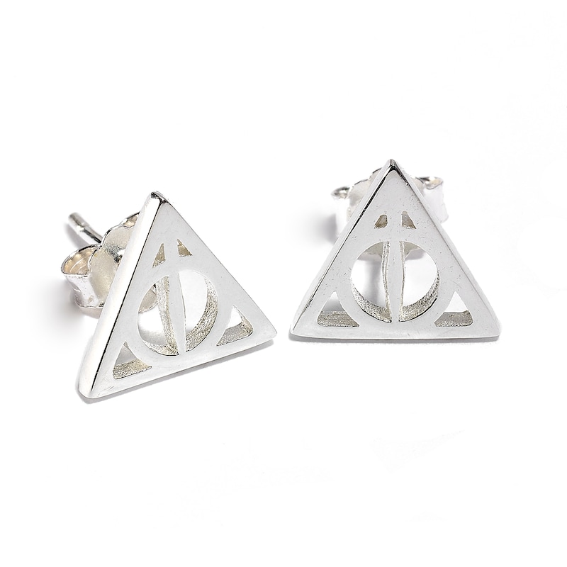 Harry Potter Sterling Silver Deathly Hallows Stud Earrings