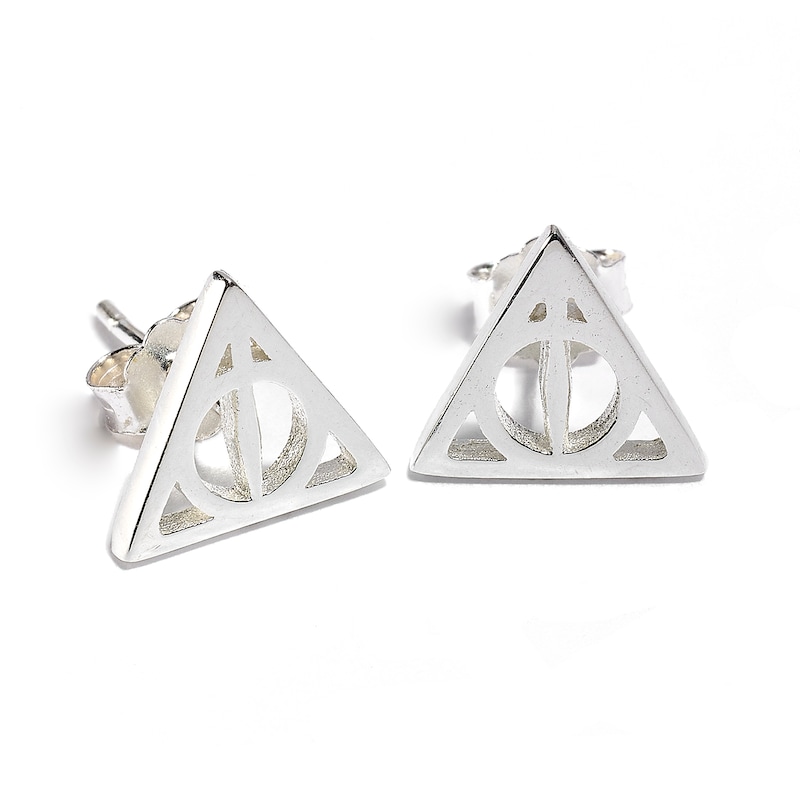 Main Image 1 of Harry Potter Sterling Silver Deathly Hallows Stud Earrings