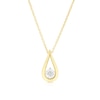 Thumbnail Image 1 of 9ct Yellow Gold Diamond Pear Pendant Necklace
