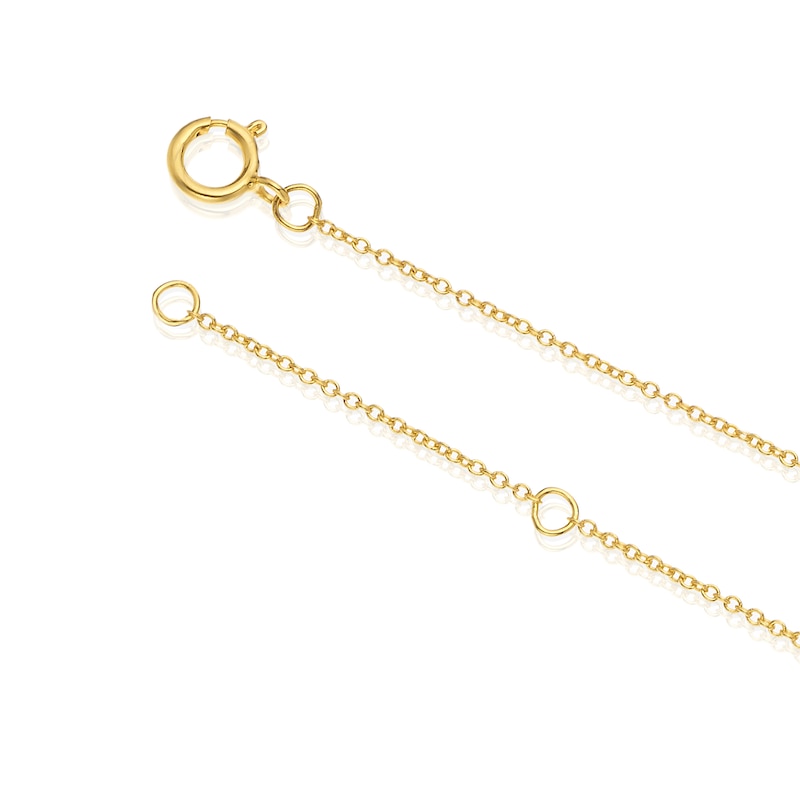 Main Image 3 of 9ct Yellow Gold Diamond Pear Pendant Necklace