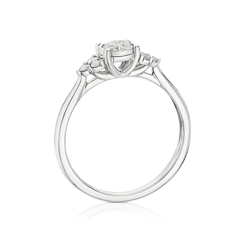 Main Image 3 of 9ct White Gold 0.40ct Diamond Trefoil Solitaire Ring
