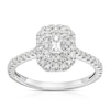 Thumbnail Image 1 of 9ct White Gold 0.50ct Diamond Emerald Double Halo Ring