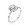 Thumbnail Image 2 of 9ct White Gold 0.50ct Diamond Emerald Double Halo Ring