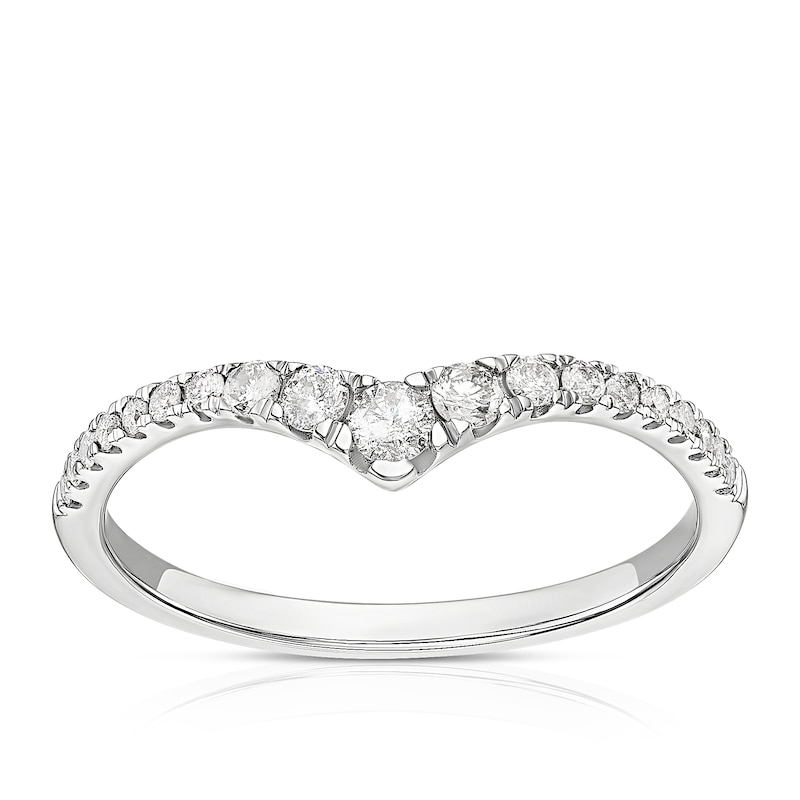 Main Image 1 of 9ct White Gold 0.25ct Diamond V Shape Eternity Ring