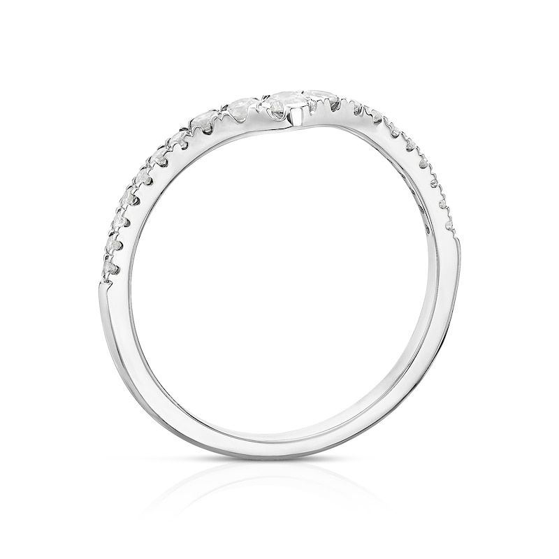 Main Image 3 of 9ct White Gold 0.25ct Diamond V Shape Eternity Ring