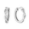 Thumbnail Image 1 of 9ct White Gold Twist Hoop Diamond Earrings