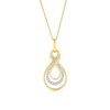 Thumbnail Image 1 of 9ct Yellow Gold Diamond Twist Drop Pendant Necklace