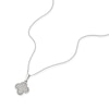 Thumbnail Image 2 of 9ct White Gold 0.10ct Diamond Clover Cluster Pendant Necklace