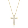 Thumbnail Image 1 of 9ct Yellow Gold Diamond Cross Pendant Necklace