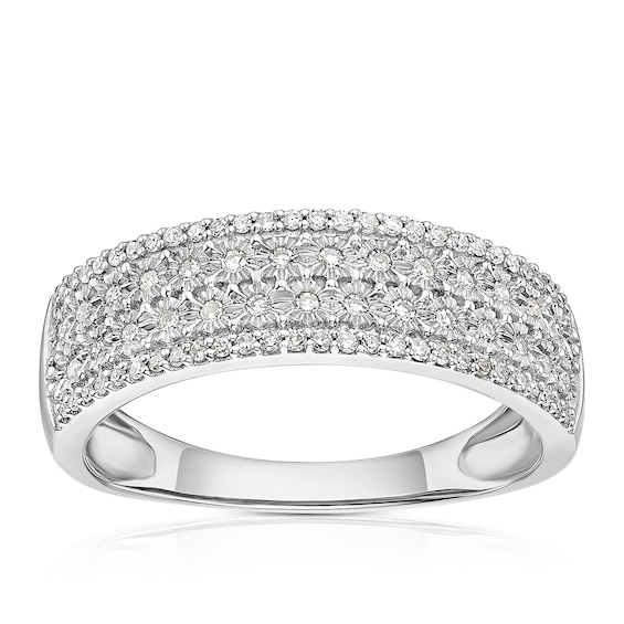 9ct White Gold 0.20ct Diamond Wide Eternity Ring