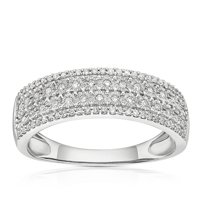 Main Image 1 of 9ct White Gold 0.20ct Diamond Wide Eternity Ring