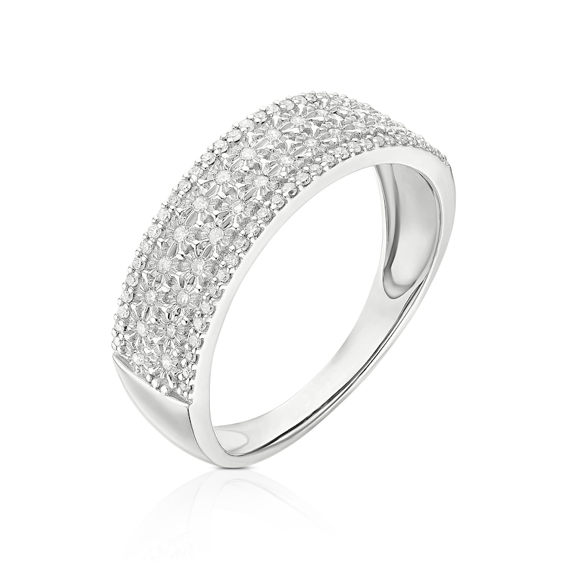 Main Image 2 of 9ct White Gold 0.20ct Diamond Wide Eternity Ring