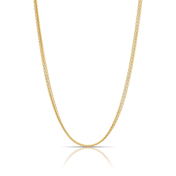 Sterling Silver & Yellow Gold Plated 16" Woven Chain
