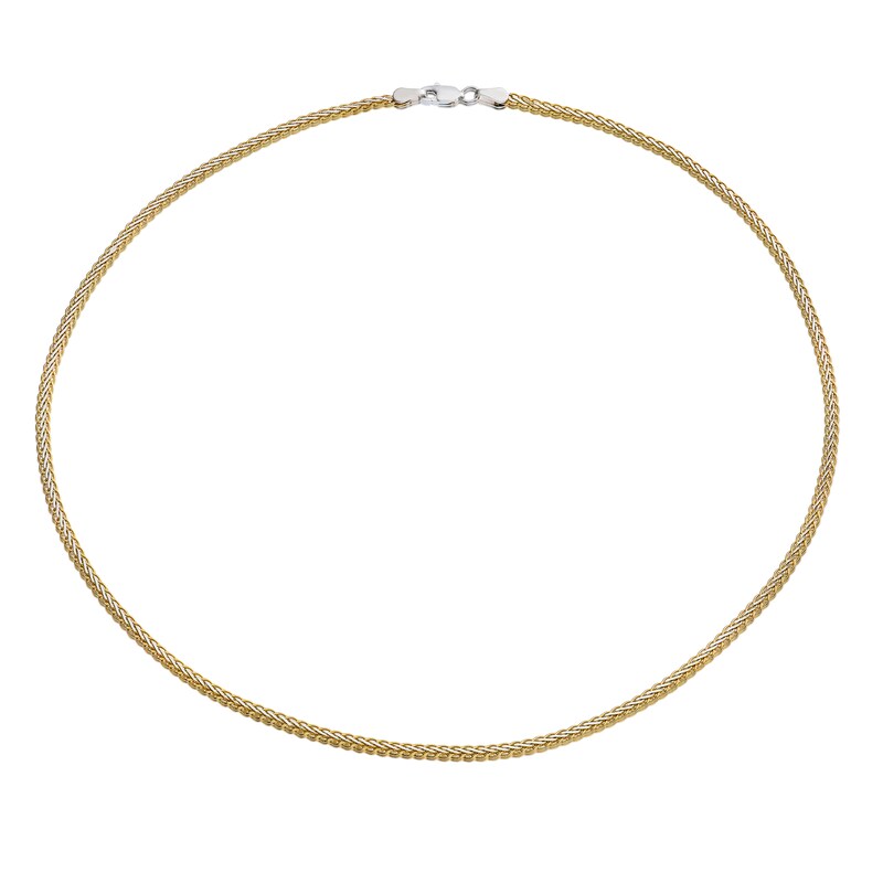 Main Image 2 of Sterling Silver & Yellow Gold Plated 16" Woven Chain