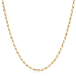 Sterling Silver & Yellow Gold Plated Twisted 16" Rope Chain