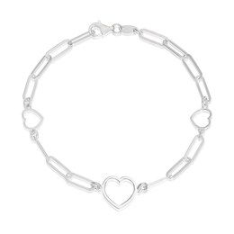Sterling Silver Heart Detail Bracelet