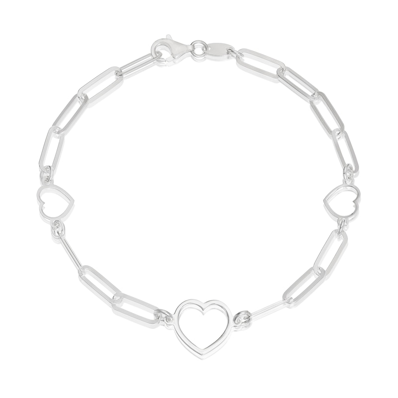Main Image 1 of Sterling Silver Heart Detail Bracelet