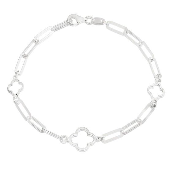 Sterling Silver Clover Detail Bracelet