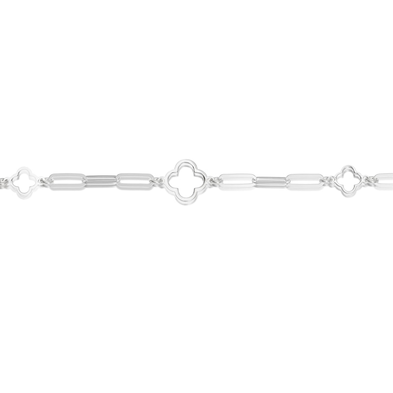 Main Image 2 of Sterling Silver Clover Detail Bracelet
