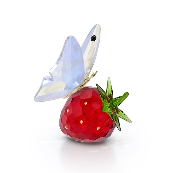 Swarovski Idyllia Butterfly And Strawberry Figurine, Multicoloured Crystals With Lacquered Metal Accents, Part Of The Idyllia Collection - Image 5