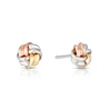 Thumbnail Image 1 of Sterling Silver, 9ct Yellow & Rose Gold 6mm Knot Stud Earrings