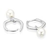 Thumbnail Image 2 of Sterling Silver Pearl Drop Organic Hoop Earrings