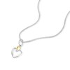 Thumbnail Image 2 of Children's Sterling Silver & Yellow Gold Plated Heart Crown Pendant 14+2&quot; Necklace