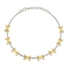 Thumbnail Image 1 of Sterling Silver & Yellow Gold Plated Cross Cubic Zirconia Bracelet