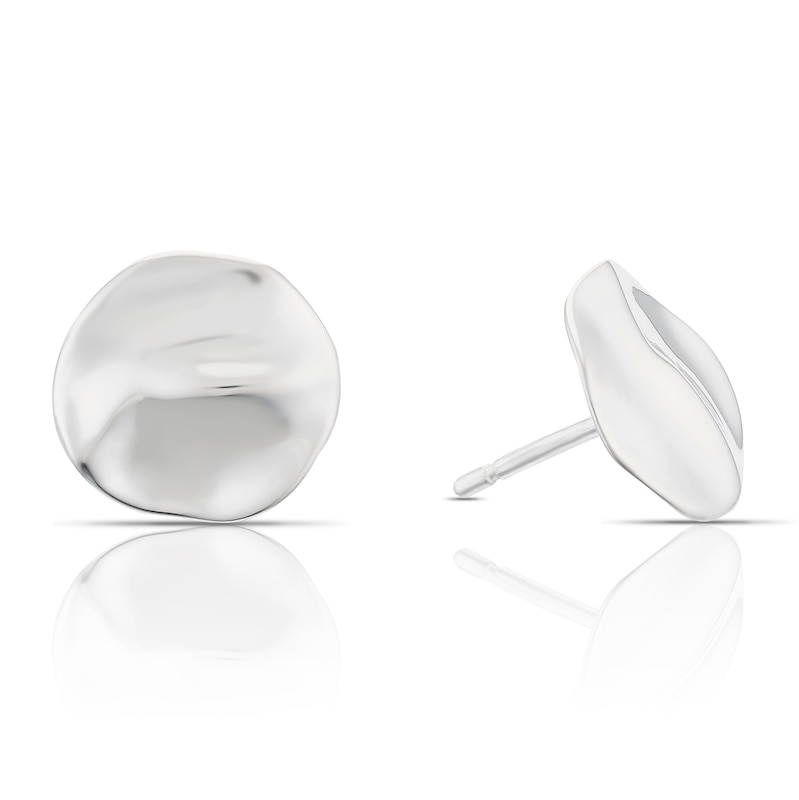 Main Image 1 of Sterling Silver Hammered Stud Earrings
