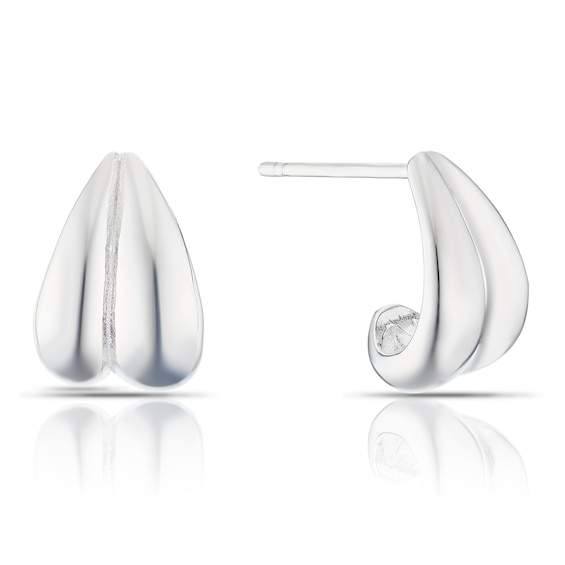 Sterling Silver Double Row Bubble Stud Earrings