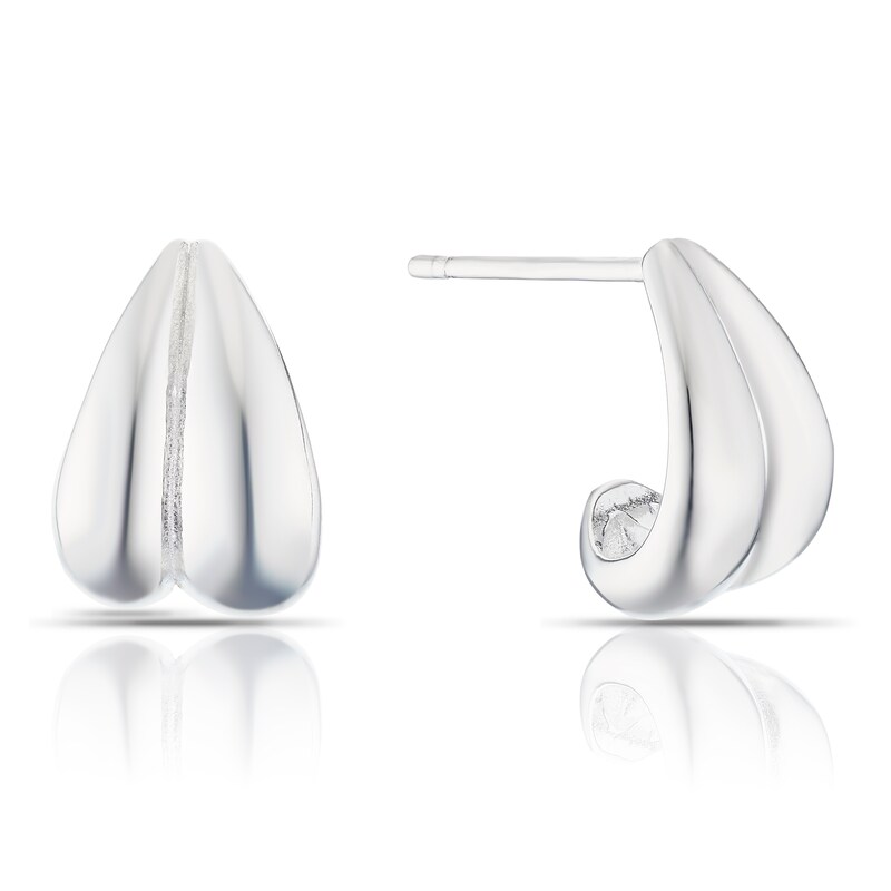 Main Image 1 of Sterling Silver Double Row Bubble Stud Earrings
