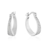 Thumbnail Image 1 of Sterling Silver Pavé Set Cubic Zirconia Hoop Earrings