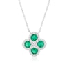 Thumbnail Image 1 of Sterling Silver Green Cubic Zirconia Clover Pendant Necklace
