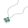 Thumbnail Image 2 of Sterling Silver Green Cubic Zirconia Clover Pendant Necklace