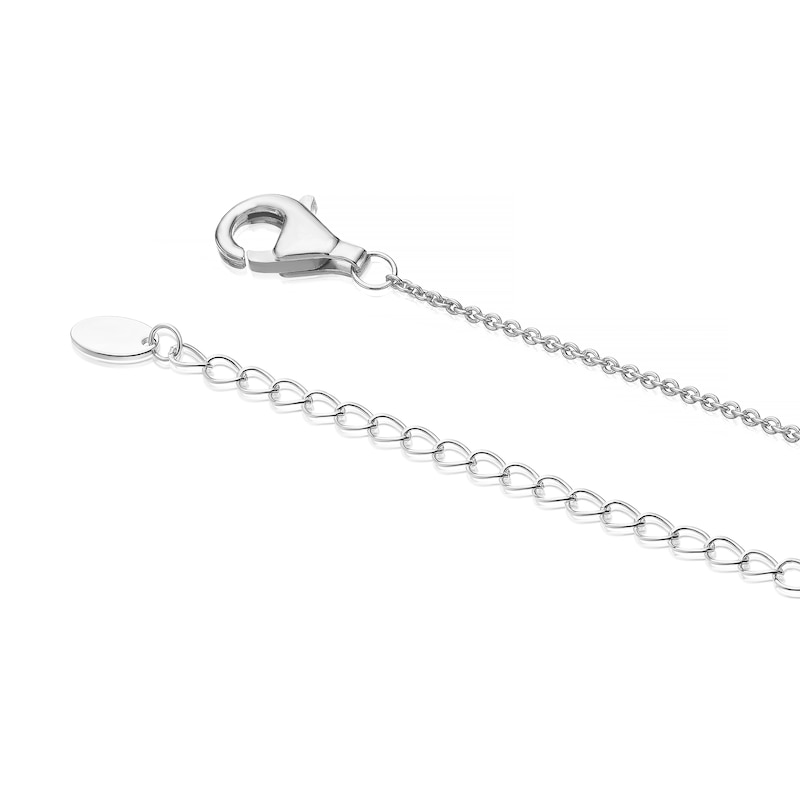 Main Image 3 of Sterling Silver Green Cubic Zirconia Clover Pendant Necklace
