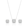 Thumbnail Image 1 of Sterling Silver Square Cubic Zirconia Necklace & Earring Jewellery Set