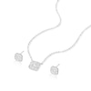 Thumbnail Image 2 of Sterling Silver Square Cubic Zirconia Necklace & Earring Jewellery Set