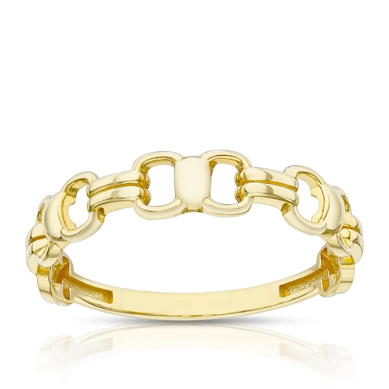 Main Image 1 of 9ct Yellow Gold Leaf Link Ring