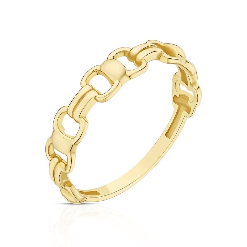 Main Image 2 of 9ct Yellow Gold Leaf Link Ring