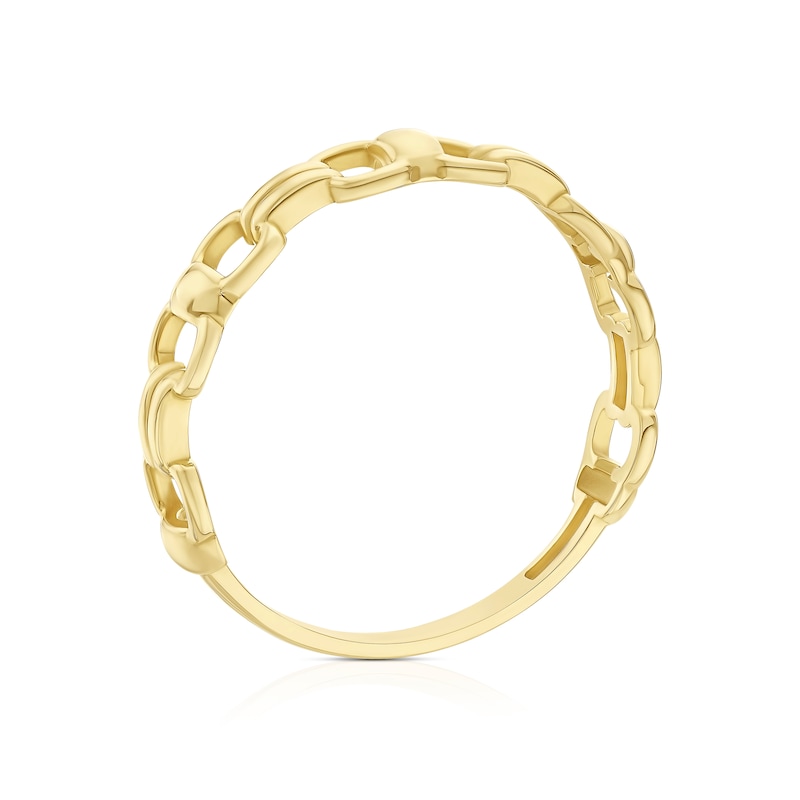 Main Image 3 of 9ct Yellow Gold Leaf Link Ring