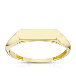 9ct Yellow Gold Flat Slim Signet Ring