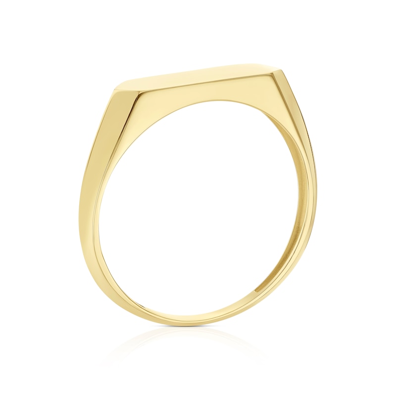 Main Image 3 of 9ct Yellow Gold Flat Slim Signet Ring