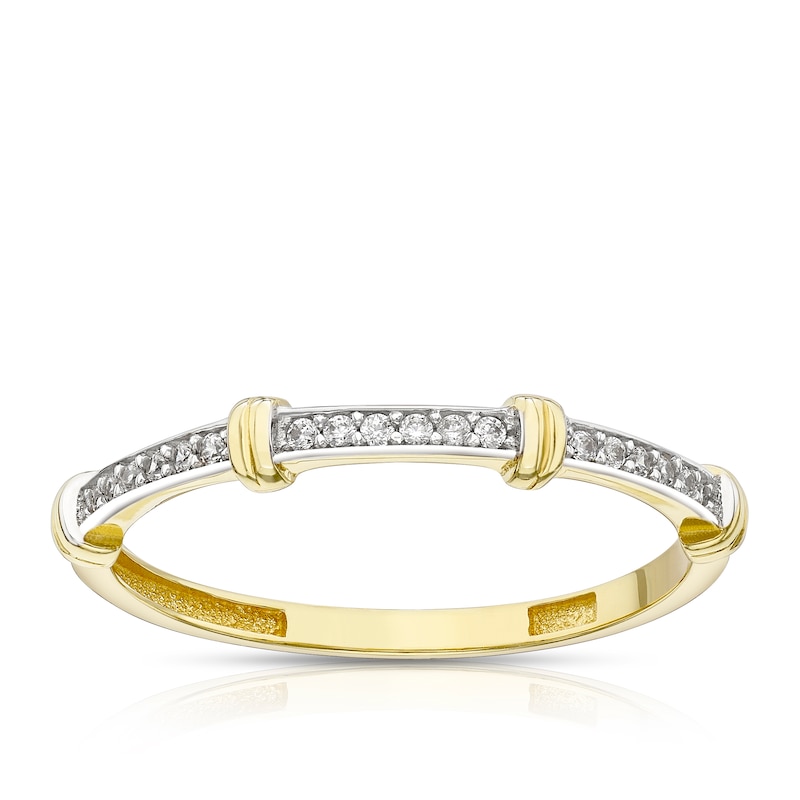 Main Image 1 of 9ct Yellow Gold Cubic Zirconia Bar Eternity Ring