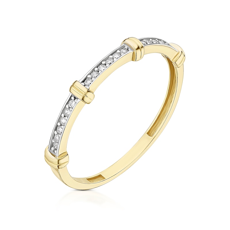Main Image 2 of 9ct Yellow Gold Cubic Zirconia Bar Eternity Ring