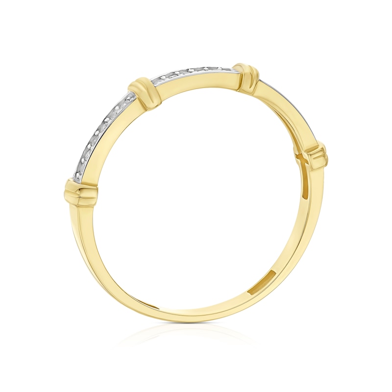 Main Image 3 of 9ct Yellow Gold Cubic Zirconia Bar Eternity Ring