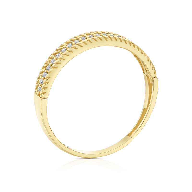 Main Image 3 of 9ct Yellow Gold Cubic Zirconia Eternity Ring