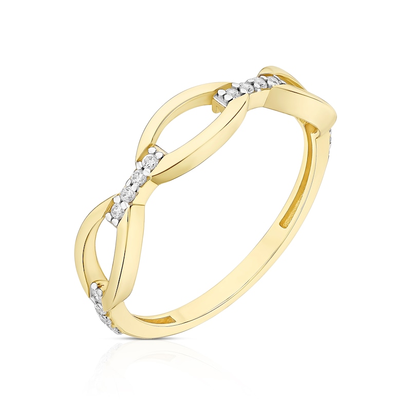 Main Image 2 of 9ct Yellow Gold Cubic Zirconia Link Ring
