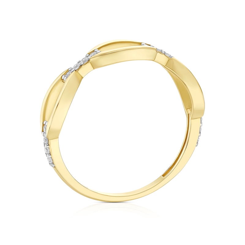 Main Image 3 of 9ct Yellow Gold Cubic Zirconia Link Ring
