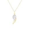 Thumbnail Image 1 of 9ct Yellow Gold Cubic Zirconia Angel Wing Pendant Necklace